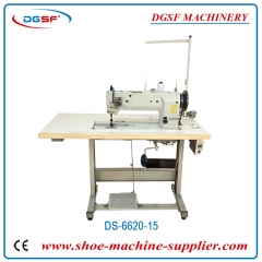 Double needle long arm compound feed flat bed industrial sewing machine for leather sofa DS-6620-15